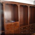 F08. Five-piece Drexel Heritage wall unit with glass shelves. 81"h x 31.5"w x 17"d 